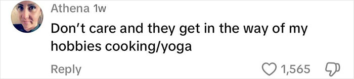 Comment on patriarchy debate about short nails and hobbies like cooking and yoga, liked by 1,565 people. Comment on patriarchy debate about short nails and hobbies like cooking and yoga, liked by 1,565 people.