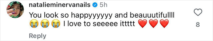 Instagram comment expressing joy and admiration with heart and crying emojis. Instagram comment expressing joy and admiration with heart and crying emojis.
