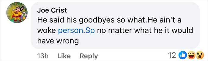 Comment discussing Morgan Wallen's exit from SNL, mentioning his goodbyes and views on being "woke. Comment discussing Morgan Wallen's exit from SNL, mentioning his goodbyes and views on being "woke.