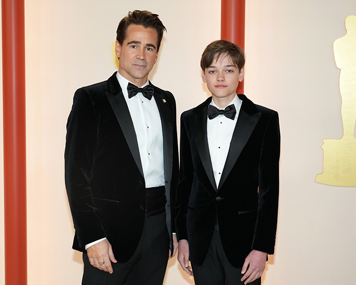 Actor in a tuxedo with his son in formal attire at an event, highlighting disabled son's care transition. Actor in a tuxedo with his son in formal attire at an event, highlighting disabled son's care transition.
