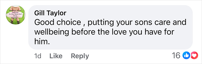 Comment supporting Colin Farrell's decision for long-term care for his son, focusing on wellbeing. Comment supporting Colin Farrell's decision for long-term care for his son, focusing on wellbeing.