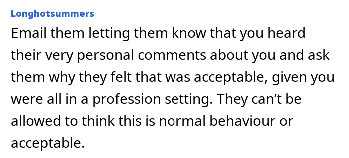 Coworker advice on addressing inappropriate comments in a professional setting. Coworker advice on addressing inappropriate comments in a professional setting.