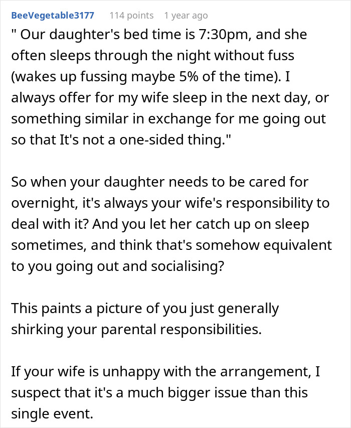Man Refuses To Watch Daughter On Wife’s Night Out: “A Form Of Punishment” Man Refuses To Watch Daughter On Wife’s Night Out: “A Form Of Punishment”