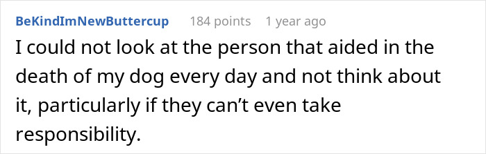 Text expressing inability to forgive after an incident involving a dog's death and weighted blanket. Text expressing inability to forgive after an incident involving a dog's death and weighted blanket.