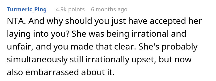 Reddit comment discussing fairness and family expectations regarding help with a child. Reddit comment discussing fairness and family expectations regarding help with a child.