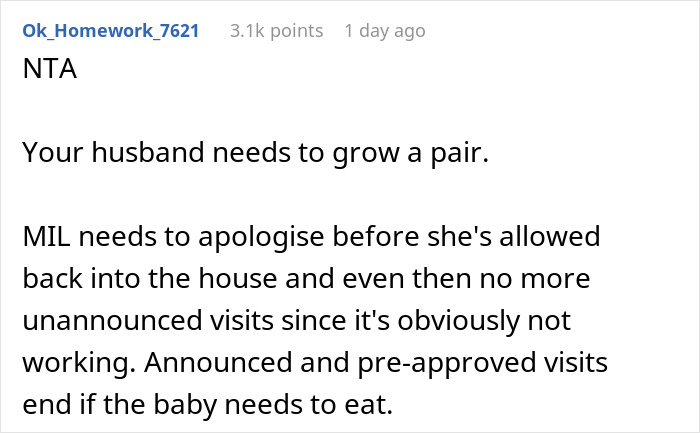Reddit comment discussing issues with MIL related to breastfeeding. Reddit comment discussing issues with MIL related to breastfeeding.