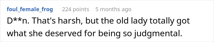 Reddit comment discussing teen pregnancy harassment, supporting the new mom and criticizing the judgmental old lady. Reddit comment discussing teen pregnancy harassment, supporting the new mom and criticizing the judgmental old lady.