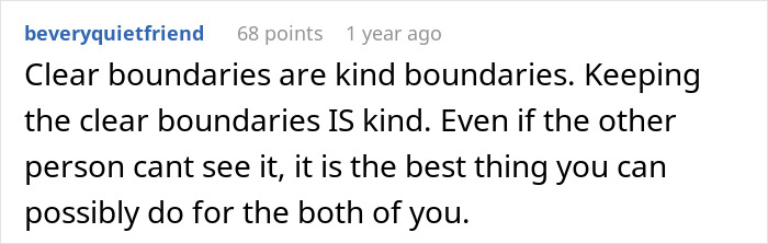 Text advice on setting boundaries in a relationship, emphasizing kindness and necessity for mutual well-being. Text advice on setting boundaries in a relationship, emphasizing kindness and necessity for mutual well-being.