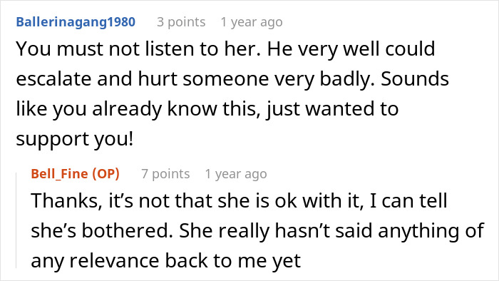 Screenshot of a Reddit conversation discussing concerns about a teen creeping around a neighbor’s yard at night. Screenshot of a Reddit conversation discussing concerns about a teen creeping around a neighbor’s yard at night.