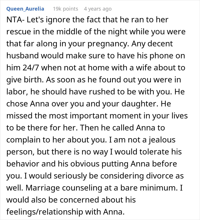 Text discussing husband choosing his female best friend over the birth of his child, leading to marital concerns. Text discussing husband choosing his female best friend over the birth of his child, leading to marital concerns.