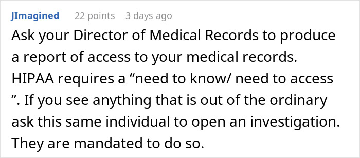 Text advising on medical record access and investigation, related to unauthorized cancellation of a doctor's appointment. Text advising on medical record access and investigation, related to unauthorized cancellation of a doctor's appointment.