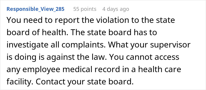 Reddit comment discussing violation reporting related to canceled doctor’s appointment without consent. Reddit comment discussing violation reporting related to canceled doctor’s appointment without consent.