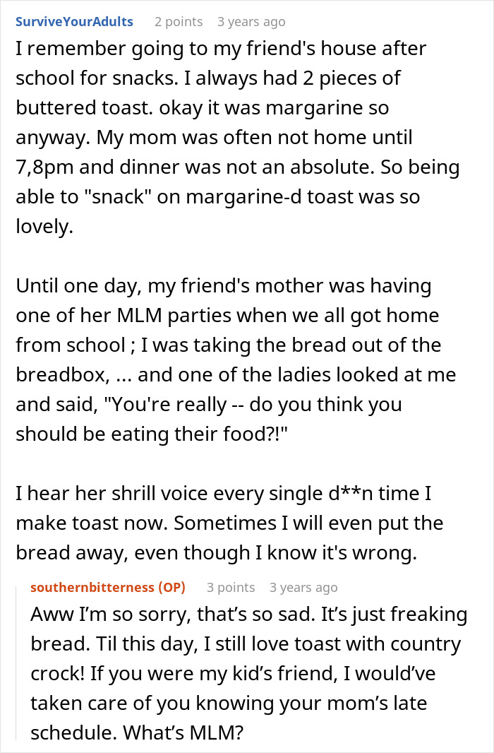 A mom notices her daughter's friend eating snacks and suspects issues at home, reads text discussion about sharing food. A mom notices her daughter's friend eating snacks and suspects issues at home, reads text discussion about sharing food.