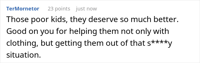 Reddit comment discussing child custody and support for kids in difficult situations. Reddit comment discussing child custody and support for kids in difficult situations.