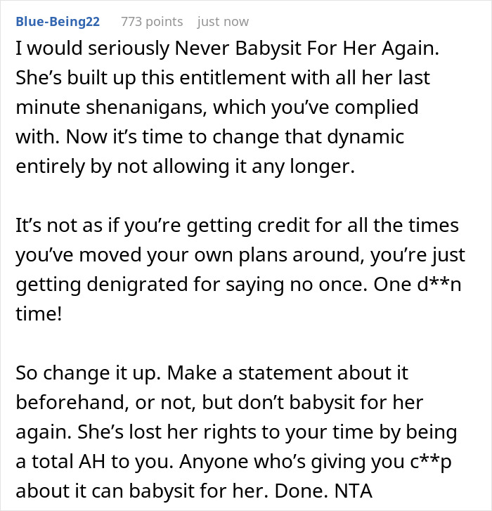 Advice about babysit sister kids when work and dinner plans conflict, setting boundaries firmly for personal time. Advice about babysit sister kids when work and dinner plans conflict, setting boundaries firmly for personal time.