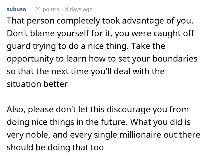 Comment encouraging perseverance in good deeds, despite challenges, linked to accidental charity event. Comment encouraging perseverance in good deeds, despite challenges, linked to accidental charity event.