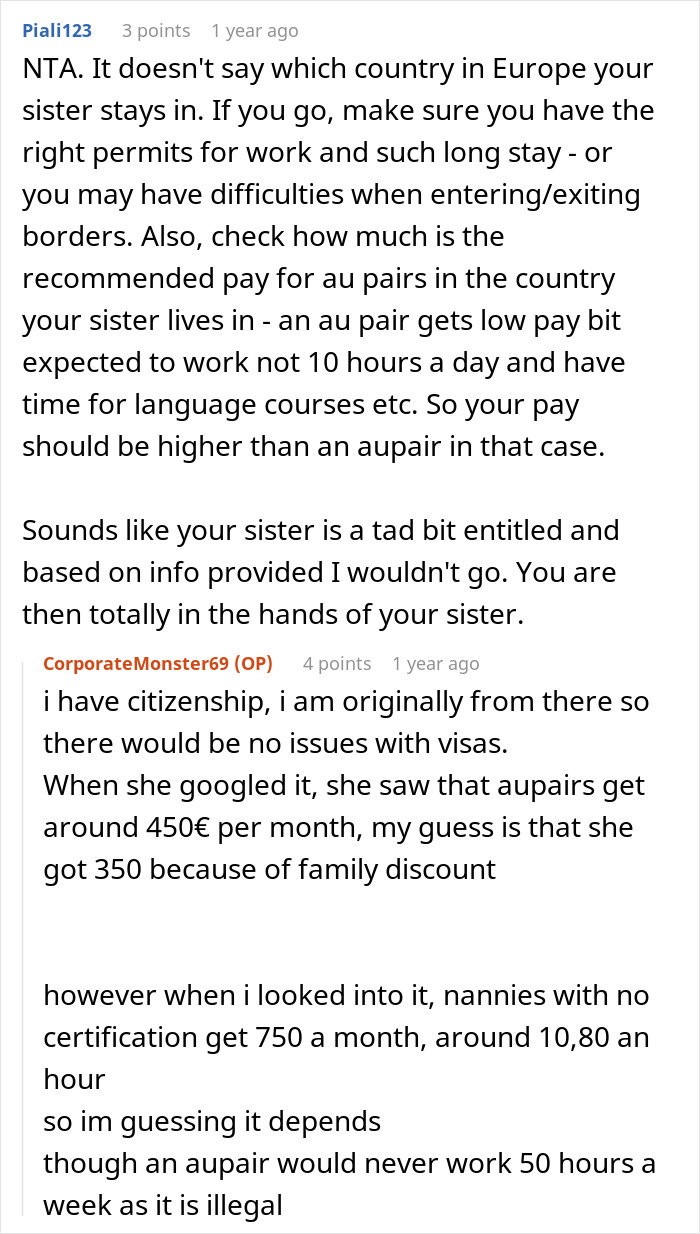 Discussion about woman refusing to pay sister fairly for babysitting newborn and conflict over low hourly rate. Discussion about woman refusing to pay sister fairly for babysitting newborn and conflict over low hourly rate.
