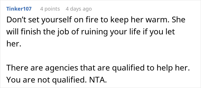 Comment discussing a daughter's strained relationship with her mother, mentioning "ruining your life. Comment discussing a daughter's strained relationship with her mother, mentioning "ruining your life.