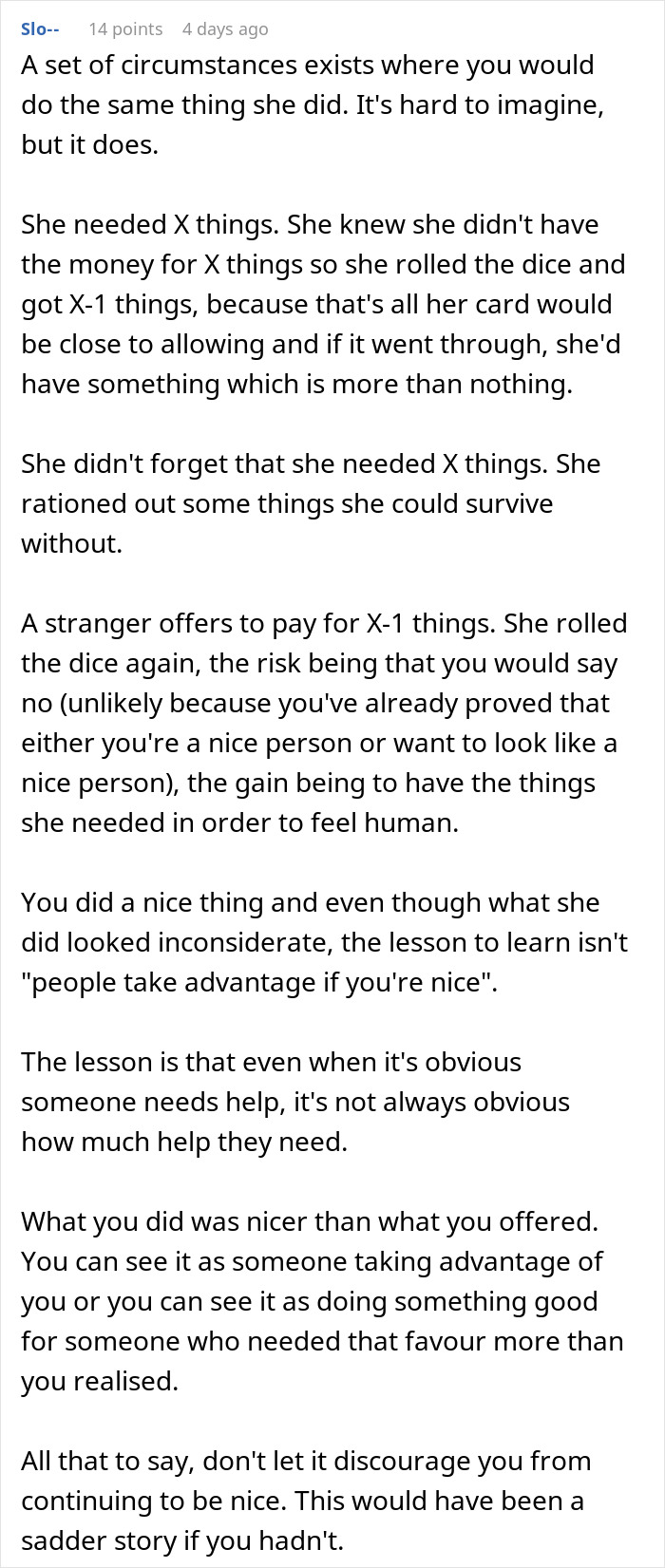 Text detailing a good deed snowballing into an unexpected charity event. Text detailing a good deed snowballing into an unexpected charity event.