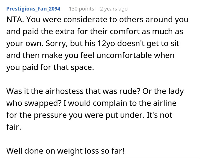 Discussion about a woman booking two plane seats for comfort and facing criticism for not sharing. Discussion about a woman booking two plane seats for comfort and facing criticism for not sharing.