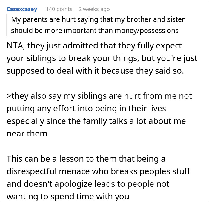 Text conversation about issues with siblings destroying belongings and family dynamics. Text conversation about issues with siblings destroying belongings and family dynamics.