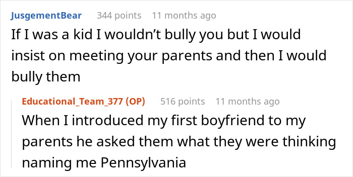 Text exchange about a humorous name change reveal involving parents and a boyfriend. Text exchange about a humorous name change reveal involving parents and a boyfriend.