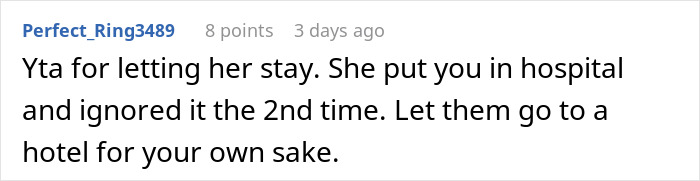 Comment discussing BIL, GF, and staying arrangements, suggesting a hotel for safety. Comment discussing BIL, GF, and staying arrangements, suggesting a hotel for safety.