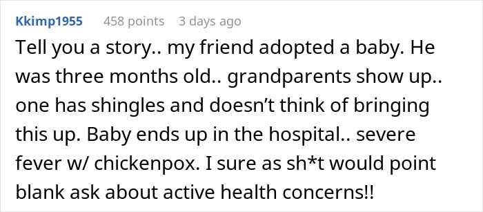 Comment about health concerns when visiting new babies and vaccination updates. Comment about health concerns when visiting new babies and vaccination updates.