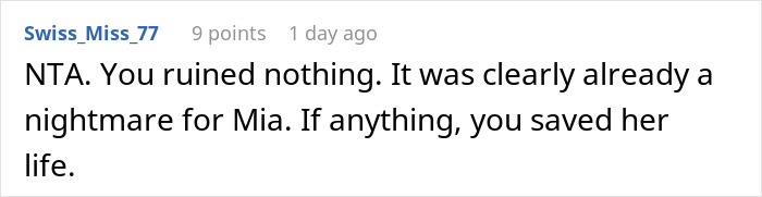 Comment supporting daughter with eating disorder, mentioning saving her life. Comment supporting daughter with eating disorder, mentioning saving her life.