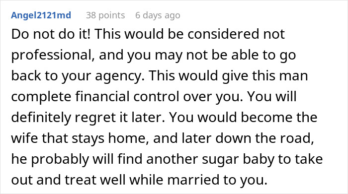 A sugar daddy proposes marriage, sparking debate on potential implications for the woman involved. A sugar daddy proposes marriage, sparking debate on potential implications for the woman involved.
