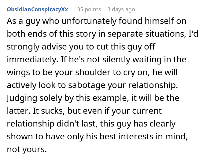 Relationship advice comment about untagging from friend's IG post. Relationship advice comment about untagging from friend's IG post.