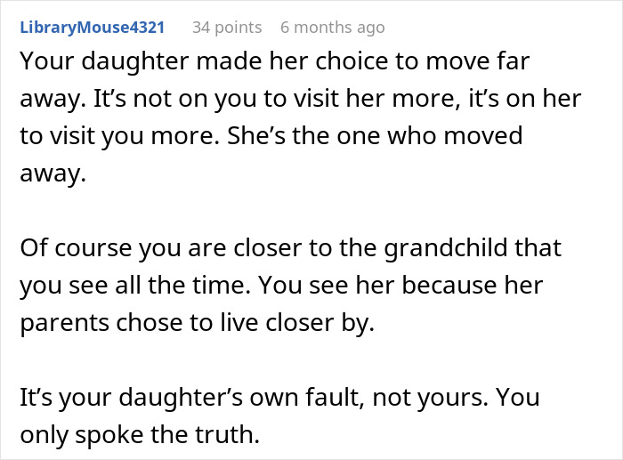 Text discussing a woman living far away and expectations of her mom, focusing on family dynamics and distance. Text discussing a woman living far away and expectations of her mom, focusing on family dynamics and distance.