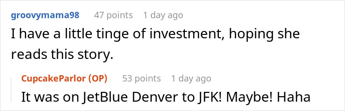 Reddit comments about rude plane passenger and lost purse incident, with humorous tone. Reddit comments about rude plane passenger and lost purse incident, with humorous tone.