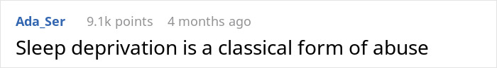 Comment on forum discussing sleep deprivation as a form of abuse related to boyfriend depriving girlfriend of proper sleep.
