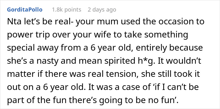 Comment discussing a MIL cutting a 6-year-old's hair without permission, leading to babysitting ban. Comment discussing a MIL cutting a 6-year-old's hair without permission, leading to babysitting ban.