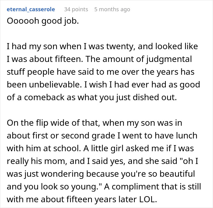 Text from social media post about being a young mom, mentioning teen pregnancy and judgment from others. Text from social media post about being a young mom, mentioning teen pregnancy and judgment from others.