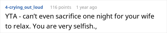 Man Refuses To Watch Daughter On Wife’s Night Out: “A Form Of Punishment” Man Refuses To Watch Daughter On Wife’s Night Out: “A Form Of Punishment”