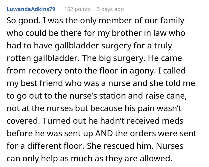 Text recounts suffering patient post-surgery, ignored by doctor until nurse alerts furious wife about medication error. Text recounts suffering patient post-surgery, ignored by doctor until nurse alerts furious wife about medication error.