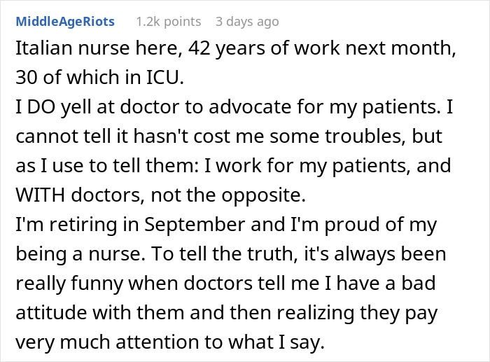 Nurse advocates fiercely for suffering patient against lackadaisical doctor, sharing experiences and retirement plans. Nurse advocates fiercely for suffering patient against lackadaisical doctor, sharing experiences and retirement plans.