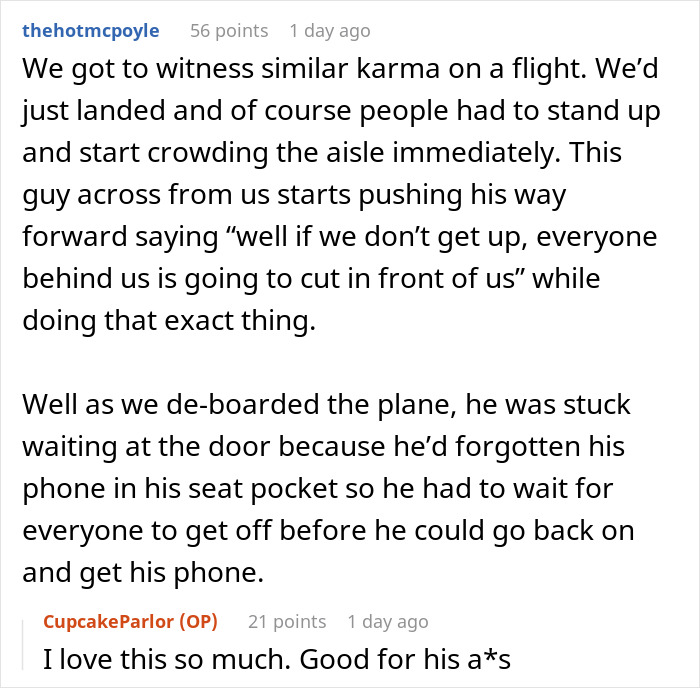 Airplane passenger forgets phone; faces karma after rude behavior during deboarding. Airplane passenger forgets phone; faces karma after rude behavior during deboarding.