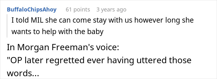 Text exchange about MIL's visit and baby, with humorous <a target= Text exchange about MIL's visit and baby, with humorous <a target=