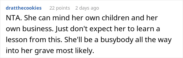 Comment discussing aunt starting drama and niece refusing to babysit kids, highlighting boundary setting and family conflict. Comment discussing aunt starting drama and niece refusing to babysit kids, highlighting boundary setting and family conflict.