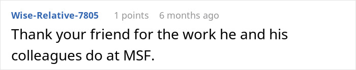 Reddit comment appreciating work done by a friend's colleagues. Reddit comment appreciating work done by a friend's colleagues.