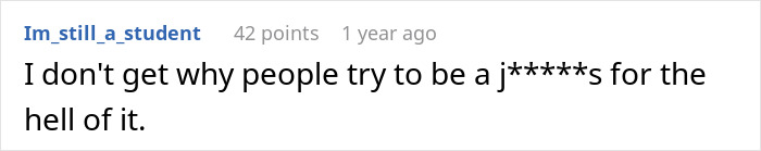 Reddit comment expressing frustration over rude behavior in line-cutting context. Reddit comment expressing frustration over rude behavior in line-cutting context.