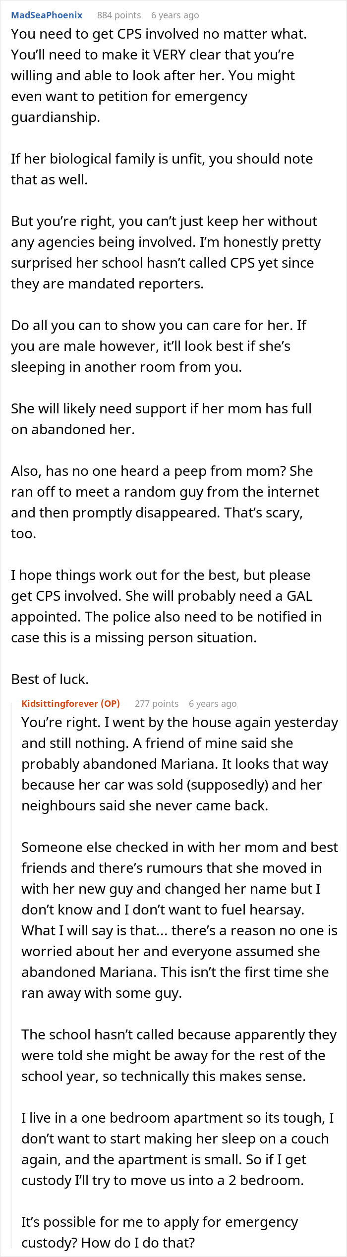 Reddit thread discusses woman abandoning daughter after asking friend to babysit, exploring emergency custody options. Reddit thread discusses woman abandoning daughter after asking friend to babysit, exploring emergency custody options.