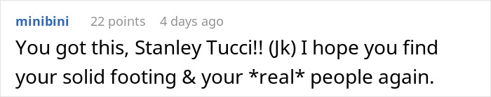 Comment supporting an anonymous celebrity's online confession about feeling tired and disillusioned. Comment supporting an anonymous celebrity's online confession about feeling tired and disillusioned.