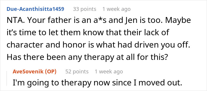 Reddit comments discussing stepmom's affair and its aftermath. Reddit comments discussing stepmom's affair and its aftermath.