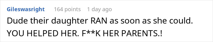 Reddit comment reacting to a situation involving parents and their daughter's eating disorder. Reddit comment reacting to a situation involving parents and their daughter's eating disorder.