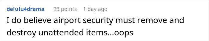 Comment on airport security handling unattended items regarding a rude plane passenger and lost purse. Comment on airport security handling unattended items regarding a rude plane passenger and lost purse.