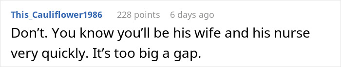 Comment on age gap concerns in marriage proposals from a sugar daddy. Comment on age gap concerns in marriage proposals from a sugar daddy.
